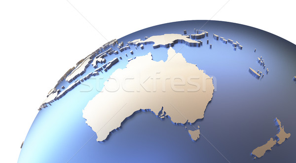 Ausztrália fémes Föld modell Föld kontinensek Stock fotó © Harlekino
