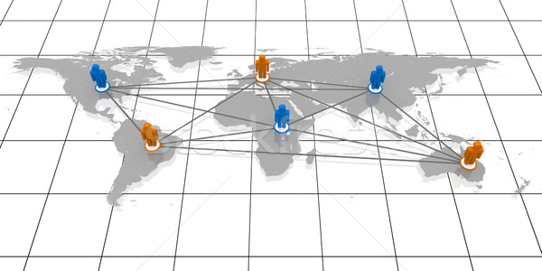 Lume la nivel mondial reţea continente echipă concept Imagine de stoc © Harlekino