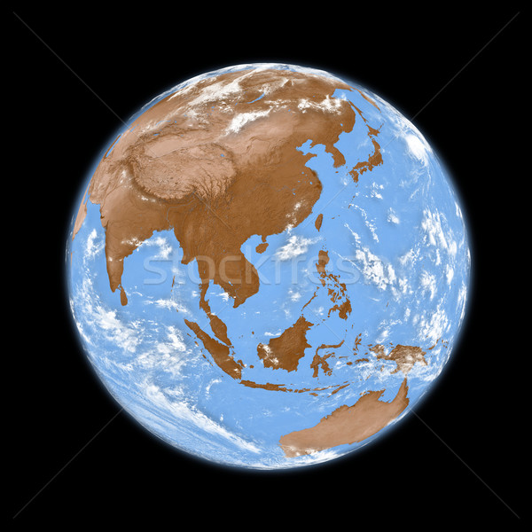 Sudeste da Ásia terra planeta terra isolado preto elementos Foto stock © Harlekino