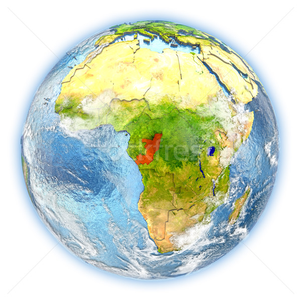 Kongó Föld izolált piros Föld 3d illusztráció Stock fotó © Harlekino