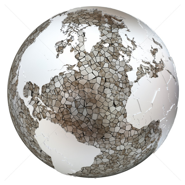 North America and Europe on translucent Earth Stock photo © Harlekino