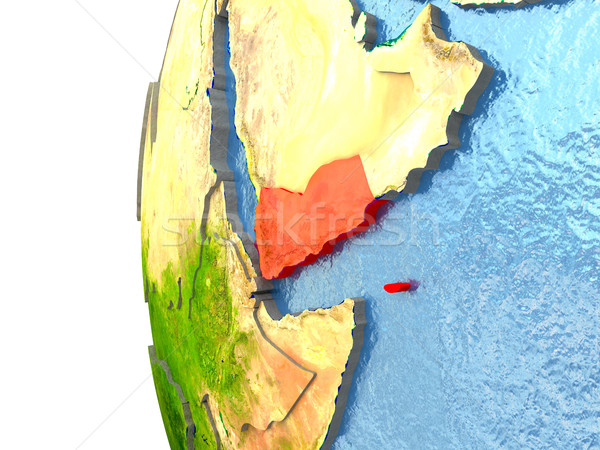 Yemen roşu glob ocean ilustrare 3d Imagine de stoc © Harlekino