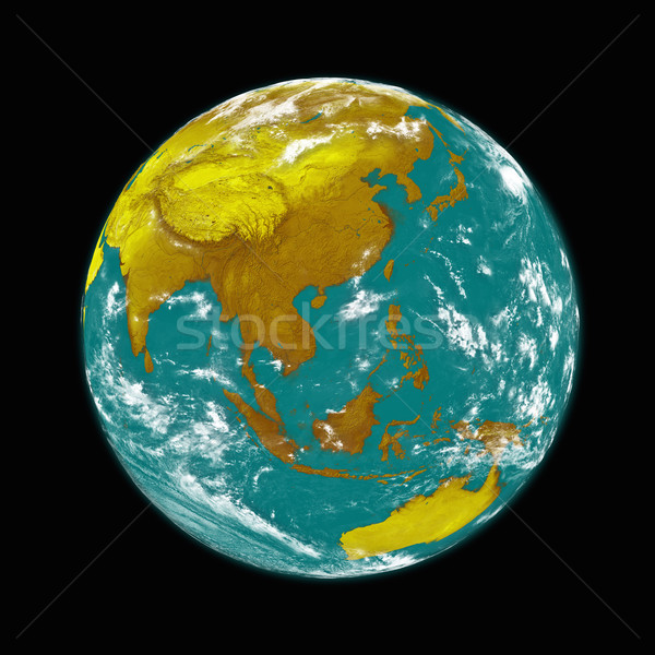 Sudeste da Ásia terra planeta terra isolado preto elementos Foto stock © Harlekino