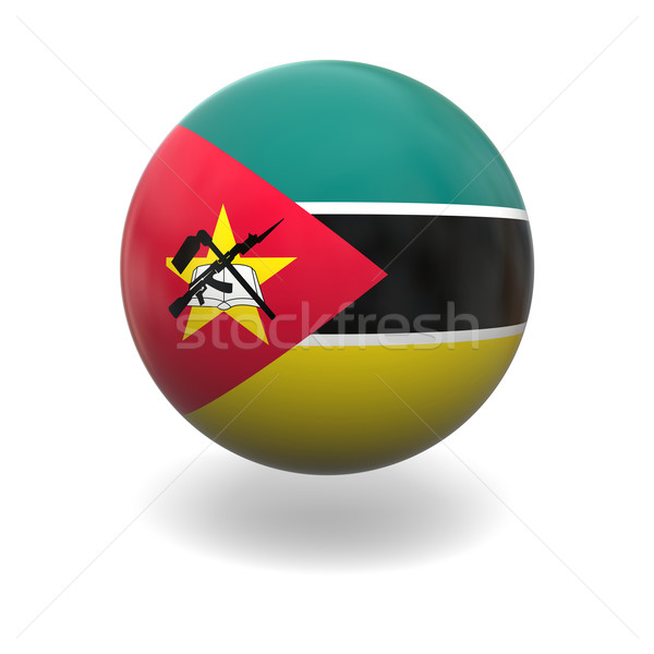 Mozambik zászló gömb izolált fehér grafika Stock fotó © Harlekino