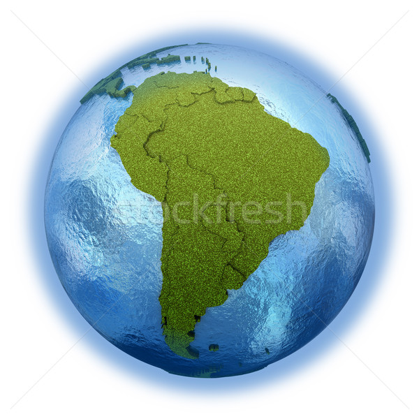 América del sur planeta tierra 3D modelo herboso continentes Foto stock © Harlekino