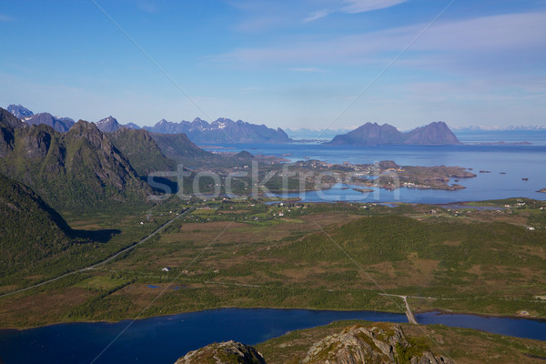 View from hilltop in Norway Stock photo © Harlekino
