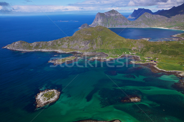 Norvegian coastă apă peisaj vară Imagine de stoc © Harlekino