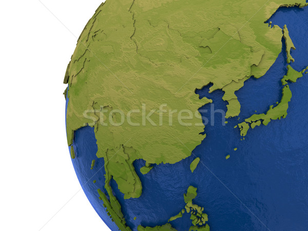 Asiatic continent pământ Asia detaliat model Imagine de stoc © Harlekino