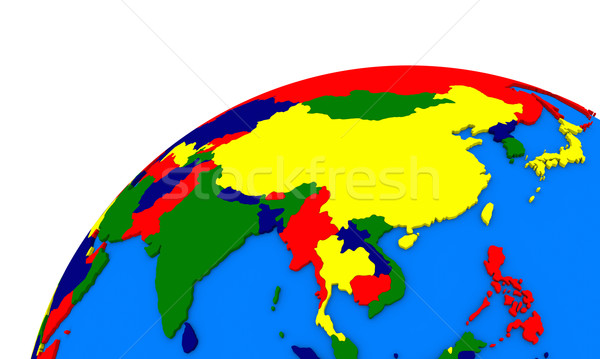 Délkelet-Ázsia Föld politikai térkép földgömb nemzetközi Stock fotó © Harlekino