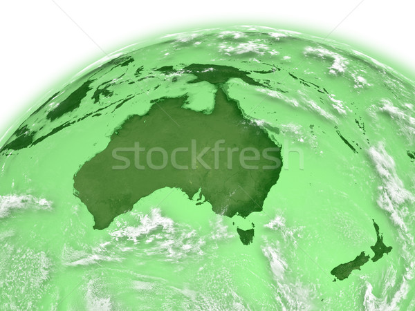 Stockfoto: Australië · groene · aarde · aarde · geïsoleerd · witte