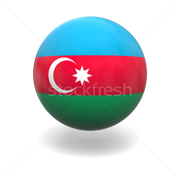 Azerbaiyán bandera esfera aislado blanco Foto stock © Harlekino