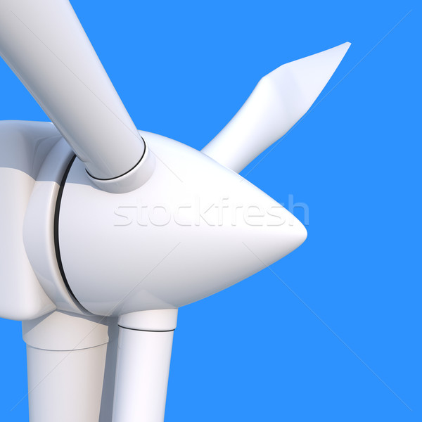 Vânt putere generator albastru tehnologie electricitate Imagine de stoc © Harlekino