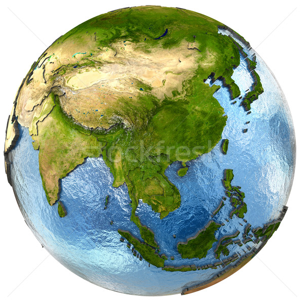 Sudeste da Ásia terra detalhado planeta terra continentes Foto stock © Harlekino