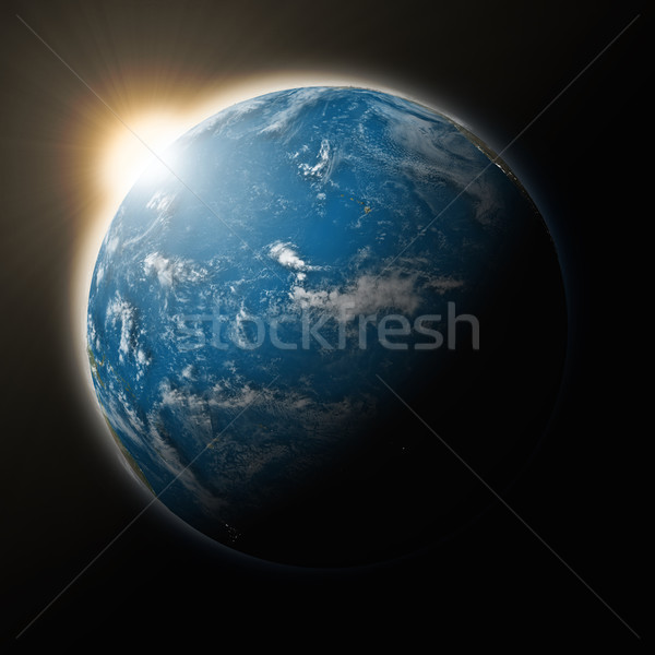 Sun over Pacific Ocean on planet Earth Stock photo © Harlekino