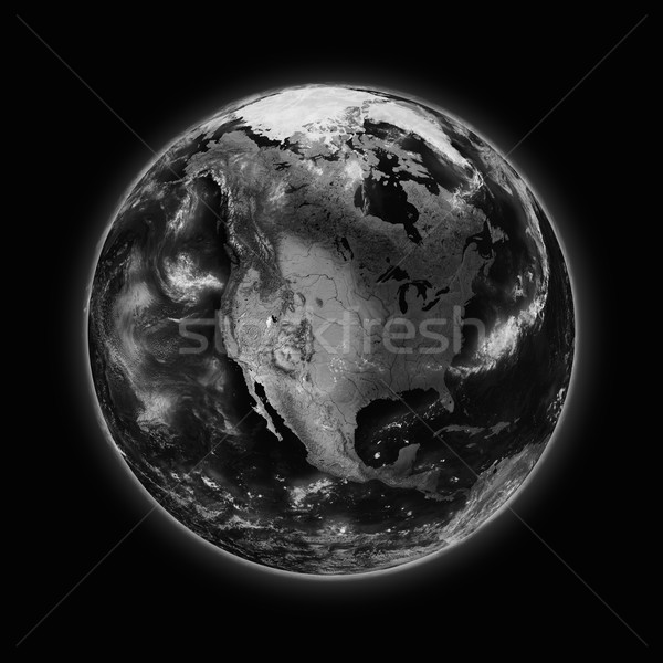 észak Amerika sötét Föld izolált fekete Stock fotó © Harlekino