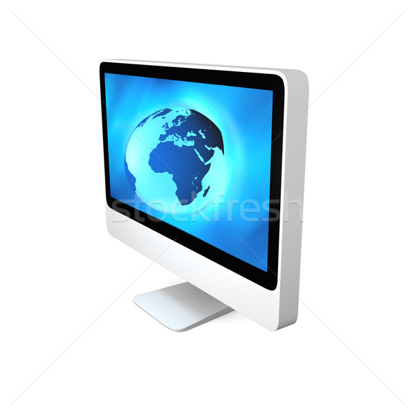 Mundo pantalla del ordenador azul modelo tierra Foto stock © Harlekino