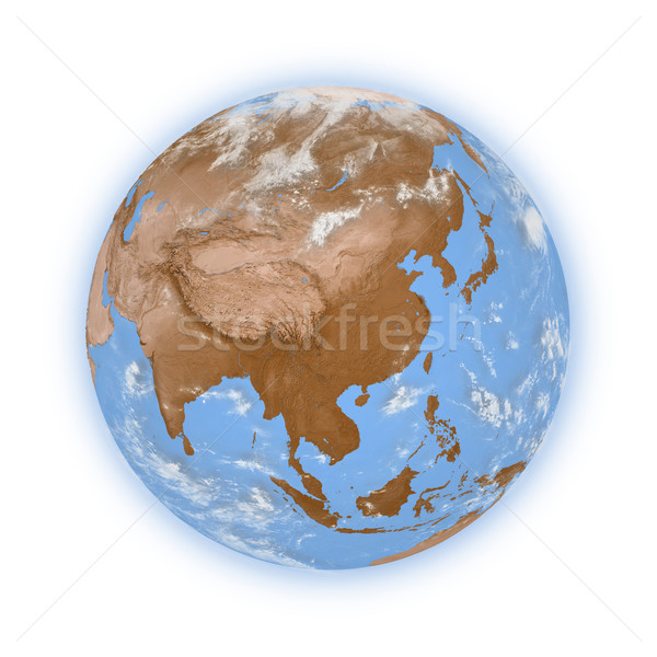 Sudeste da Ásia planeta terra azul isolado branco Foto stock © Harlekino