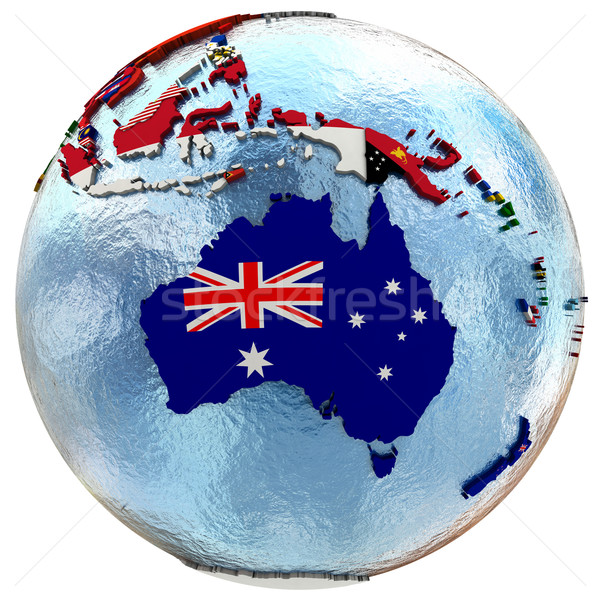 Politikai Ausztrália térkép vidék zászló izolált Stock fotó © Harlekino