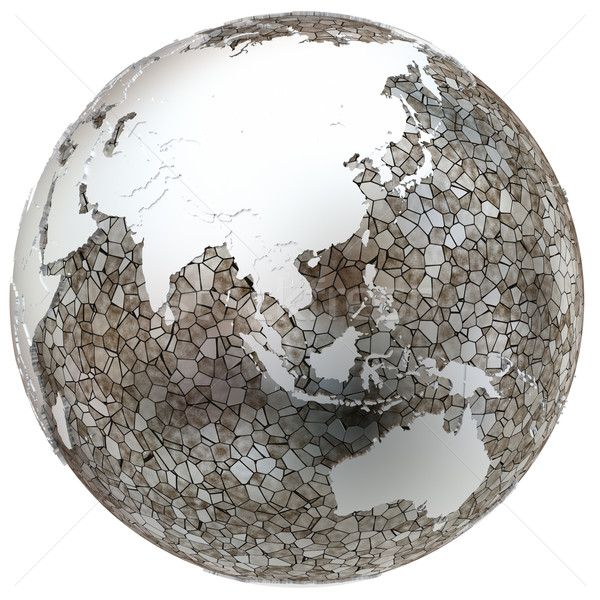 Asia on translucent Earth Stock photo © Harlekino