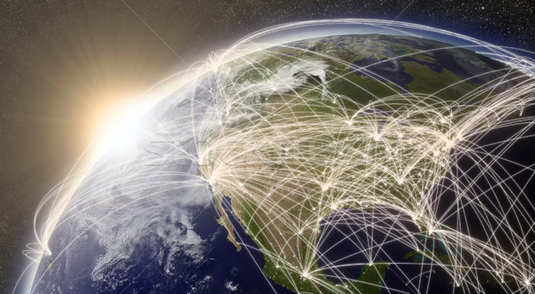 Network over North America Stock photo © Harlekino