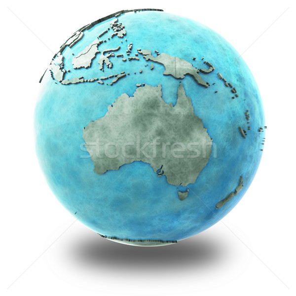 Australia on marble planet Earth Stock photo © Harlekino