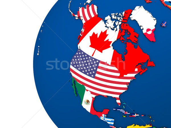 Stok fotoğraf: Siyasi · kuzey · Amerika · harita · ülke · bayrak
