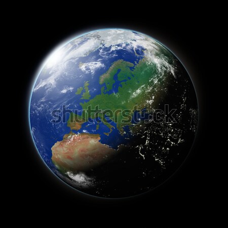 Európa kék Föld Föld izolált fekete Stock fotó © Harlekino