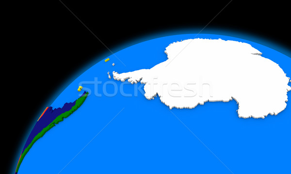 Antarctica on planet Earth political map Stock photo © Harlekino