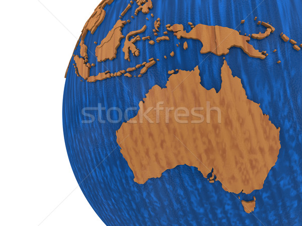 Australia on wooden Earth Stock photo © Harlekino