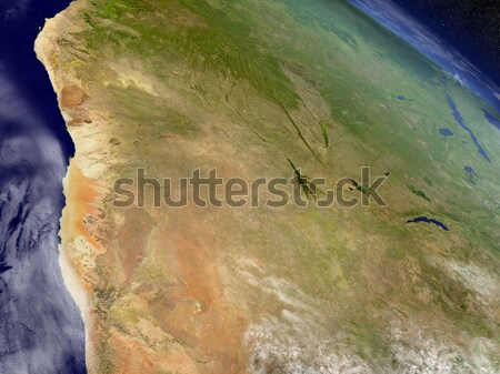 Namibia Botswana przestrzeni region orbita 3d ilustracji Zdjęcia stock © Harlekino