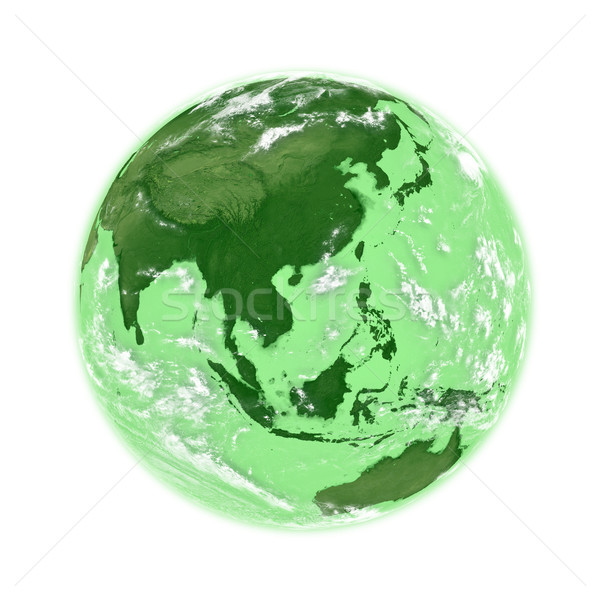 Verde pământ Planet Earth izolat alb Imagine de stoc © Harlekino