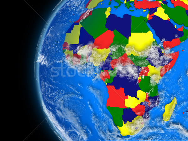 African Kontinent politischen Welt Illustration atmosphärisch Stock foto © Harlekino