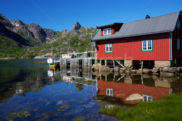 Vissen hut typisch Rood moderne eilanden Stockfoto © Harlekino