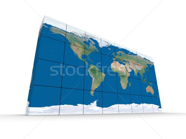 World map made of blocks Stock photo © Harlekino