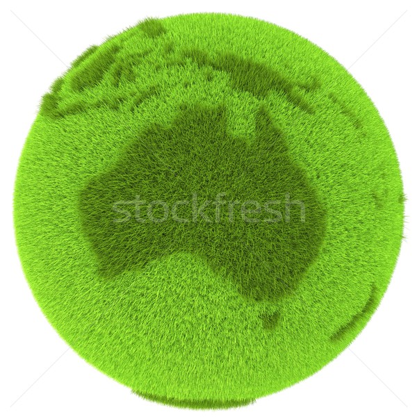 Australia verde planetă continent acoperit iarbă Imagine de stoc © Harlekino