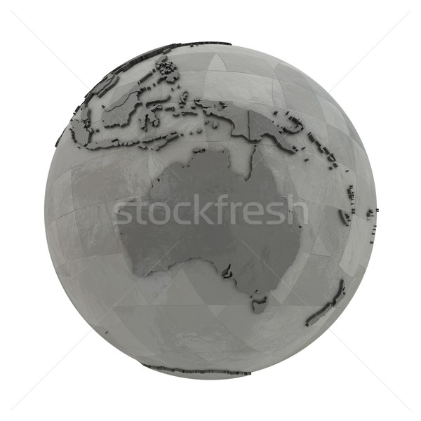 Australia on metallic planet Earth Stock photo © Harlekino