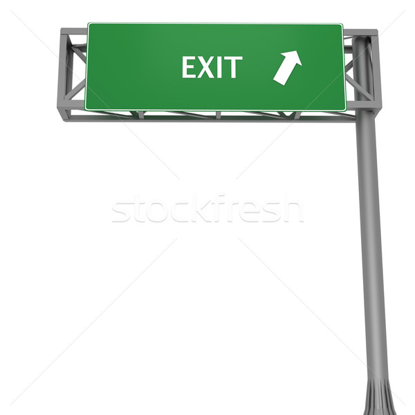 Wyjście znak autostrady wskazując skrzyżowanie podpisania autostrady Zdjęcia stock © Harlekino