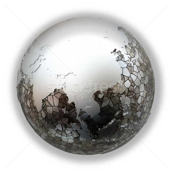 Südostasien metallic Erde Modell Planeten Erde glänzend Stock foto © Harlekino