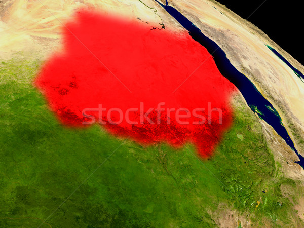 Sudan spazio rosso illustrazione 3d dettagliato Foto d'archivio © Harlekino