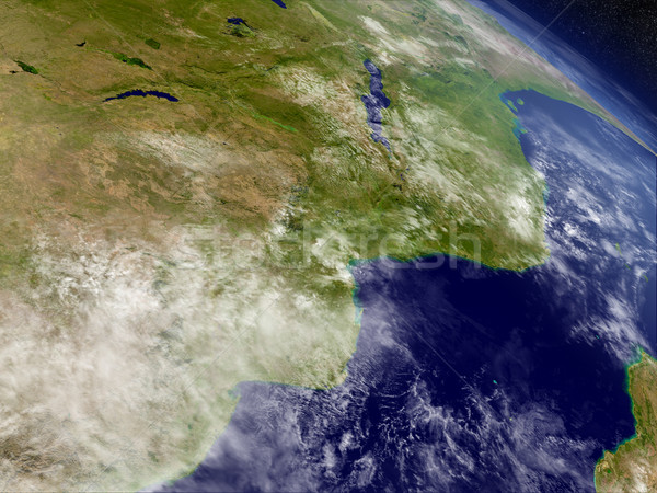 Mozambik Zimbabwe przestrzeni region orbita 3d ilustracji Zdjęcia stock © Harlekino