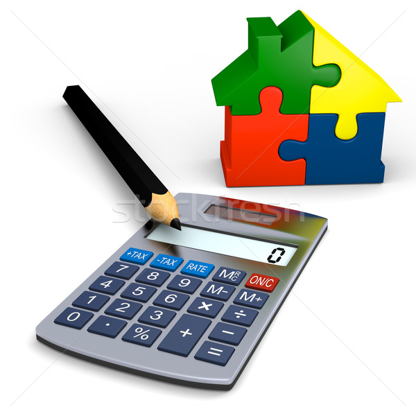 Calculator with house symbol Stock photo © Harlekino