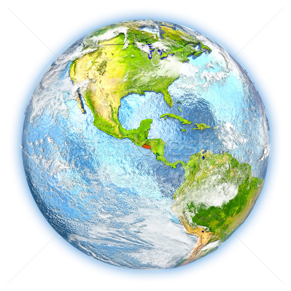 El Salvador pământ izolat roşu Planet Earth ilustrare 3d Imagine de stoc © Harlekino