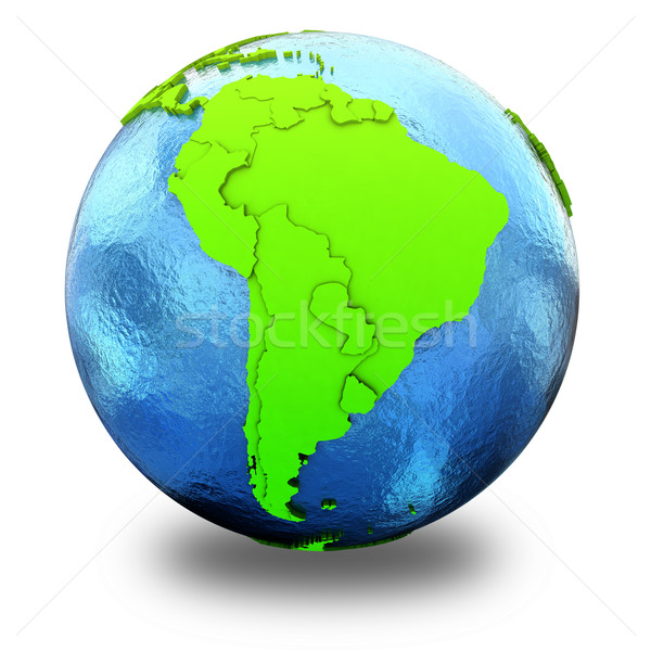 South America on green Earth Stock photo © Harlekino