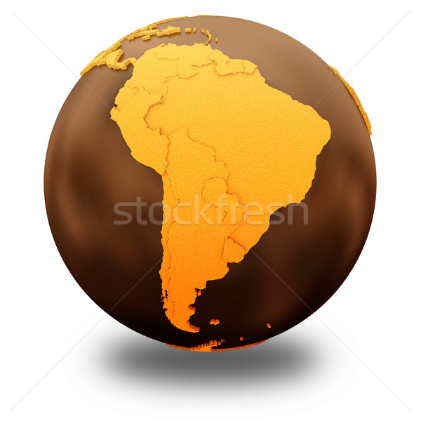 Güney amerika çikolata toprak model dünya gezegeni tatlı Stok fotoğraf © Harlekino