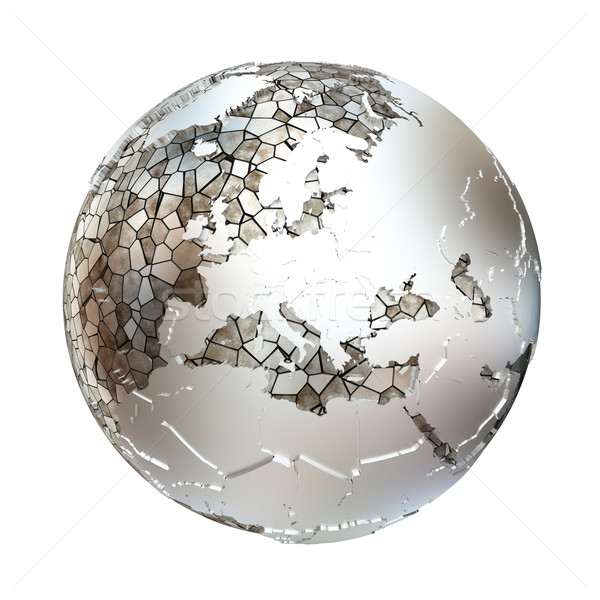 歐洲 金屬的 地球 模型 地球 商業照片 © Harlekino