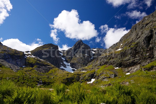 Mountain peaks on Lofoten Stock photo © Harlekino