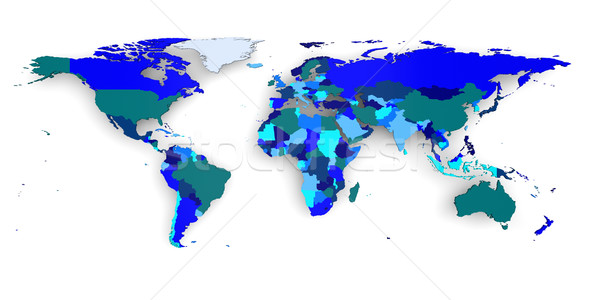 Blue political world map Stock photo © Harlekino