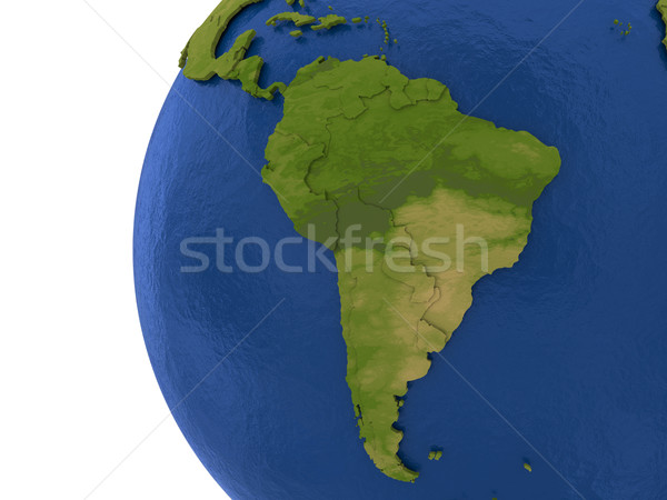 America de sud continent pământ america de sud detaliat model Imagine de stoc © Harlekino
