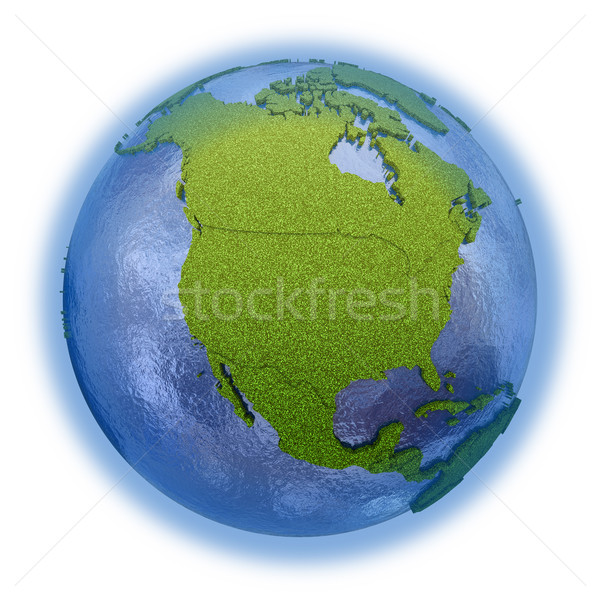 Na północ Ameryki planety Ziemi 3D model trawiasty Zdjęcia stock © Harlekino