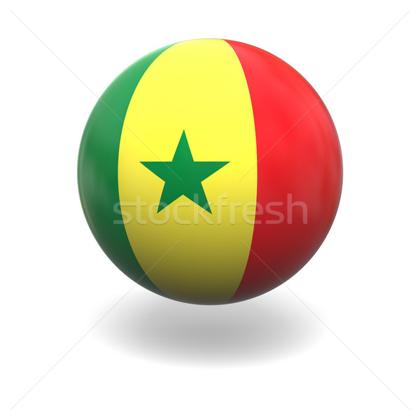 Szenegál zászló gömb izolált fehér Stock fotó © Harlekino